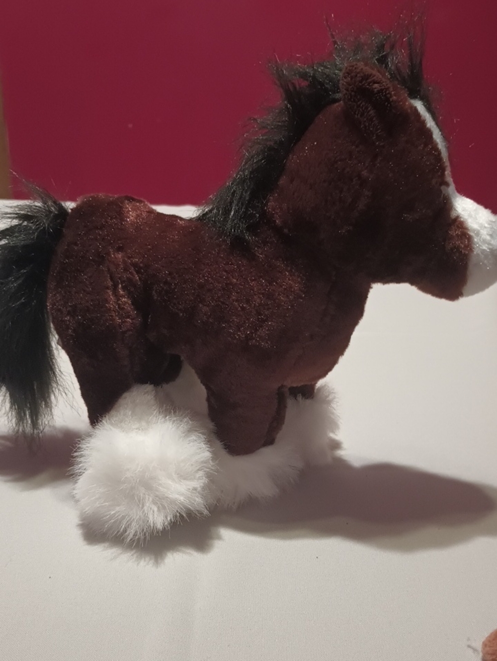GANZ Brown and White Plush Horse with Black Mane